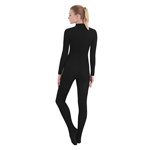 SUPRNOWA Full Body Unitard Turtleneck Spandex Footed/Footless Long Sleeve Unisex