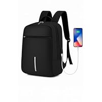 Mochila Antifurto Masculina Feminina para Notebook 15,6” Impermeável com Porta USB – Mochila Executiva de Viagem e Trabalho Preta