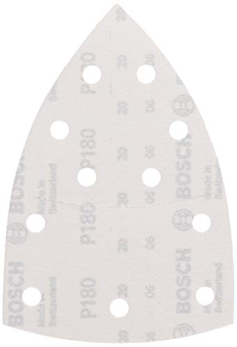 Bosch Accessories 2609256A65 Feuilles abrasives pour Ponceuses Multi 102 x 62,93 Nombre de trous 11 Grain 180 Lot de 10 feuilles