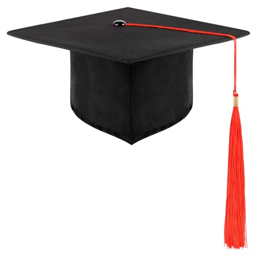 SULOLI Cappello Laurea Unisex,Tocco Laurea Regolabile,Cappello Diploma con Nappa,Gadget per Cerimonie di Laurea Festa di Universitario