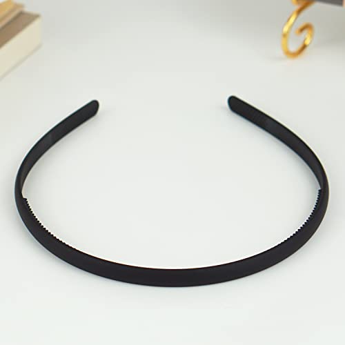 Xiaocao8 5Pcs Non Slip Plastic Headbands For Women And Girls Wide Head Bands With Teeth Black Blue White Coffee Pink Green Hair Bands (Black) #TOP4