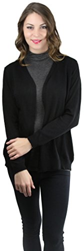 Image of ToBeInStyle Women's Long Sleeve Rib Banded Open Sweater Cardigan