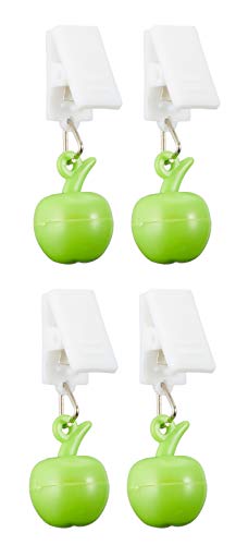 MIK funshopping Set di 4 fermatovaglia con forza di serraggio, pesi per tovaglia, ideali per la tavola coperta (mela)