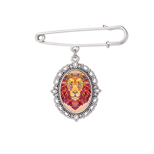 Broche lion colorée accessoire mode pour robe et châle