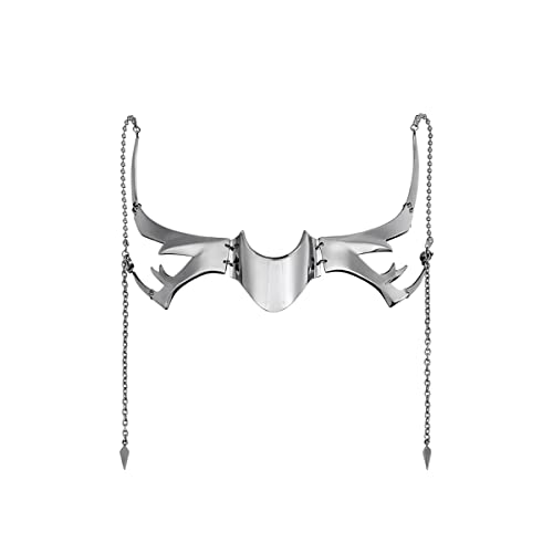 L'VOW Unisex Cyber Punk Liquid Silver Steel Half Mask Y2K Luxury Irregular Jewelry Face Chain Cyborg Earring Accessories2