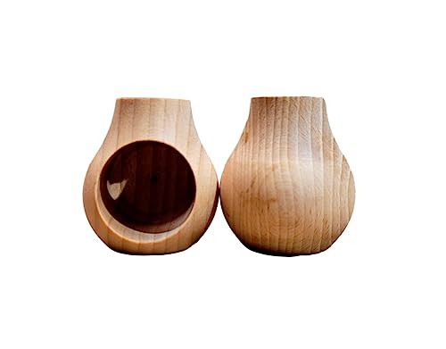 Wooden World 2 Nussknacker Set Dunkelbraun und Toadstool Nussknacker aus natürlichem Buchenholz - SEHR Fester Pilz