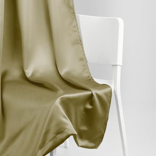 Image of haus & kinder Blackout Curtains 7 feet Long, Door Curtains 7 Feet Set of 2, Blackout Curtain,100% Room Darkening Door Curtain (Pista Green, 114x213 CM)
