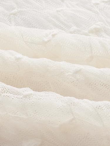 Verdusa Women's Lace Tops Tie Front Bell Long Sleeve Sheer Blouse Crop Tops4