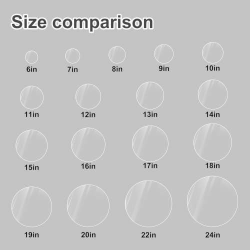 Image of KINLINK 13IN Plexiglass Sheets 1 /8 inch Thick, 3mm Clear Cast Acrylic Sheet, Plastic Board for DIY Project, Craft, Table Top, Round for Cake Discs, Acrylic Sign and Wedding Invitation 2 Pack