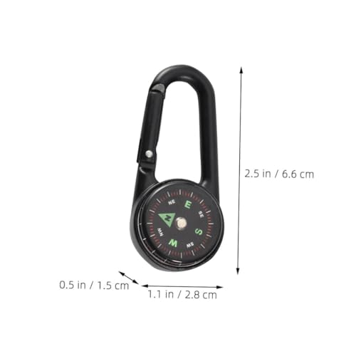 2 piezas brújula con mosquetón mini portátil para camping miniatura 2
