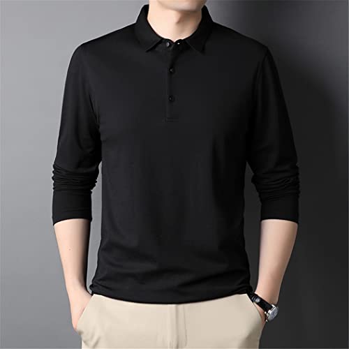 Polo homme manches longues gris en coupe slim fit business casual taille XXL - 3