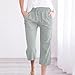 Light Gray Women Linen Pants Cropped Tie Waist Loose Leg Pants Casual Travel Outfit for Women for Flying Fashion Work Clothes Pantalones de Lino para Mujer