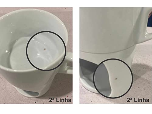 Kit 4 Fondue Individual Caneca Porcelana Branca 250ml (acompanha brinde) 2ª Linha