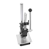 Manual Press Puncher Embossing Presser Leather Stamping & Punching Machine Leather Craft Imprinting Machine Embosser Leather Hole Punch Tool with PP Plate Scale Aluminum Plate