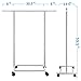 Simple Trending Clothes Garment Rack, Heavy Duty Commercial Grade Clothing Rolling Rack on Wheels with Expandable Collapsible Clothing Rack, Holds up to 150 lbs, Chrome