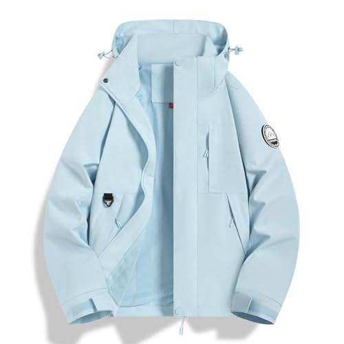 Women Windproof Rain Jacket Plus Size Full Zip Long Sleeve Bomber Jackets Oversized Hooded Windbreaker Clothes with Pockets2