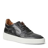 Bruno Magli - Men's Dezi Leather Sneakers, Italian Shoes with Lace-Up Closure (Black, 12 M)