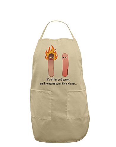 TOOLOUD It's All Fun and Games - Wiener Adult Apron - Stone - One-Size