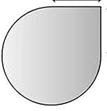  Lienbacher Glasbodenplatte,Stärke 8 mm, Fase 20 mm,110 x 110 / 55 x 55 cm,Tropfenform
