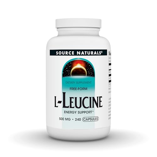 Source Naturals L-Leucine, Free Form Essential Amino Acid Supplement for Energy Support* - 500 mg -240 Capsules