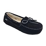 Clarks レディース スエード モカシンスリッパ, ブラック(クリーム裏地)。, 11