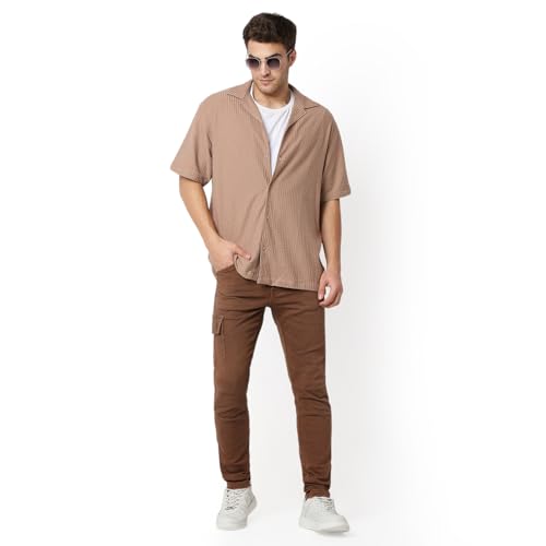 Image of Spykar Men's Relaxed Fit N /A Half Sleeve Printed Casual Shirts