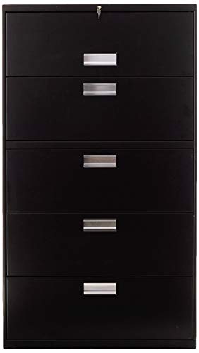 Hon Brigade 600 Series Lateral File Cabinet 36" W, 5 Drawers, Black (H685) #TOP3