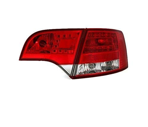 Fanali posteriori VT423 - Set completo di luci posteriori per auto e lato passeggero, Rosso bianco compatibile con Audi A4 B7 Avant Familiare 2004 2005 2006 2007 2008