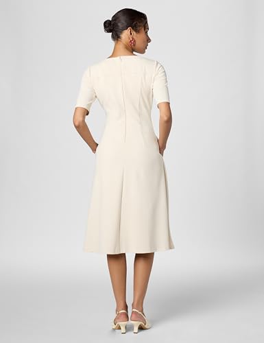 Image of Maggy London Womens Short Sleeve Double Pleat Midi DressDress