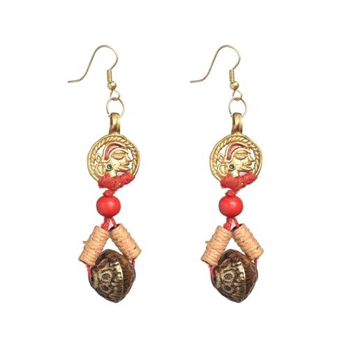 Image of Royal Queen & Empress Handcrafted Tribal Dhokra Earrings Collection for Women - Statement Ethnic Designs in Multiple Colours