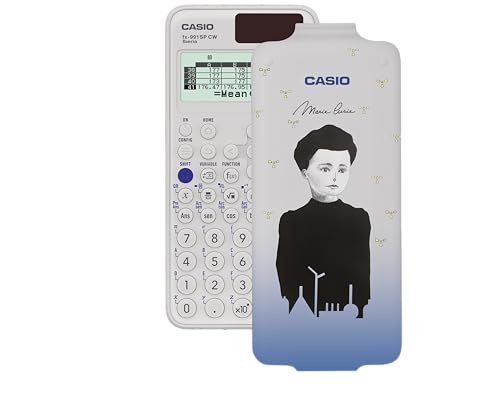 Casio FX 991SP CW, Calculadora Científica con Marie Curie ilustrada por Raquel Riba Rossy, Recomendada para el Currículum Español y Portugués, más de 560 Funciones, Solar, Color Blanco
