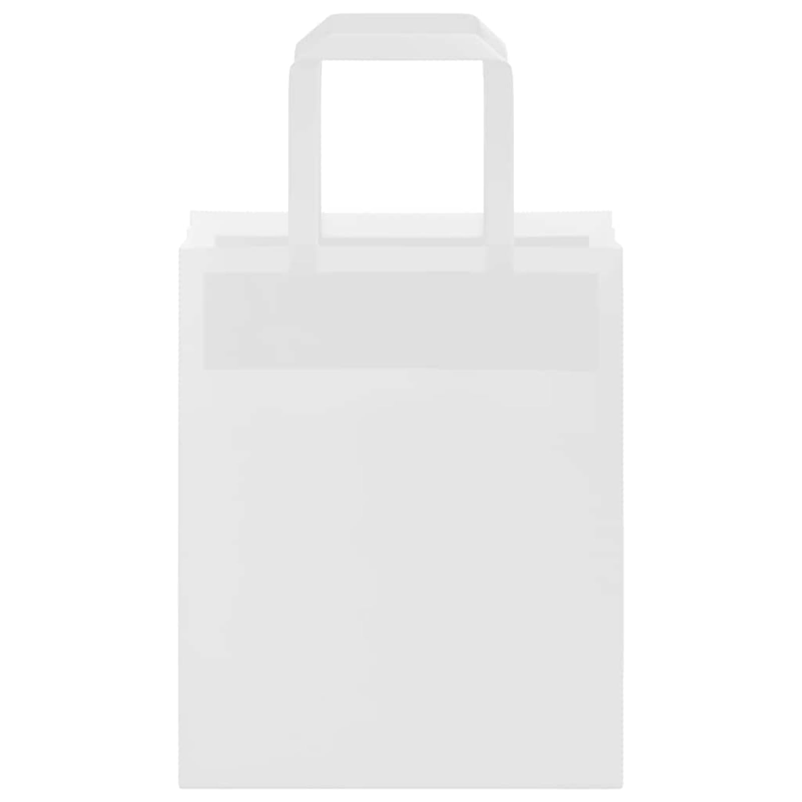 Fecpoo Papierowe torebki 250 sztuk – białe torebki z papieru typu kraft, 18 × 8 × 22 cm (dł. x szer. x wys.), 80 g/m², ze stabilnymi papierowymi uchwytami linowymi, idealne do pakowania prezentów