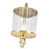 3/8' BSPT Male x 3' Outer Diameter Brass Sight Drip Feed Oiler Lubricator Oil Cup Oil Filling Cup Glass Oil Cup