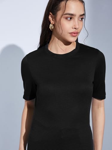 Image of Selvia Women's Textured Lycra Solid Top