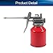 Auniwaig Oil Can Pump Oiler 250g Red Aluminum Zinc Alloy High Pressure Feed Spray Gun Bottle Hand Feed Oiler for Mechanical Automotive 130mg
