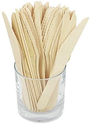 VIRSUS 500 Coltelli in Legno di Betulla, Posate monouso biodegradabili compostabili 100% Naturale, coltello bio lunghezza 16 cm