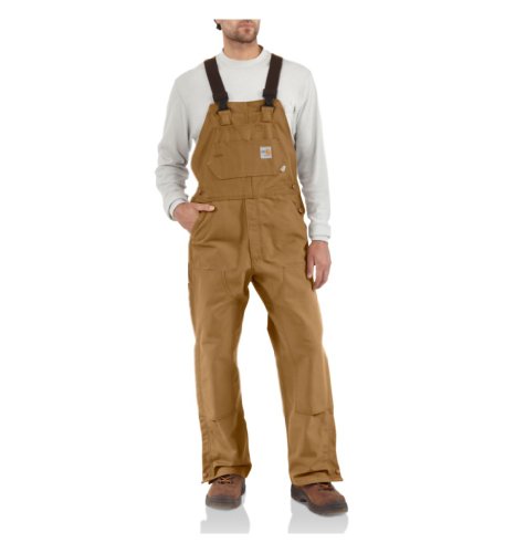 Carhartt Men's Flame-Resistant Duck Bib Overall-Carhartt Brown-34 x 32