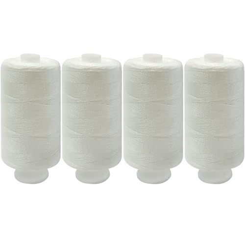 Hilo de coser 4 carretes de poliéster blanco 250 yardas miniatura 1