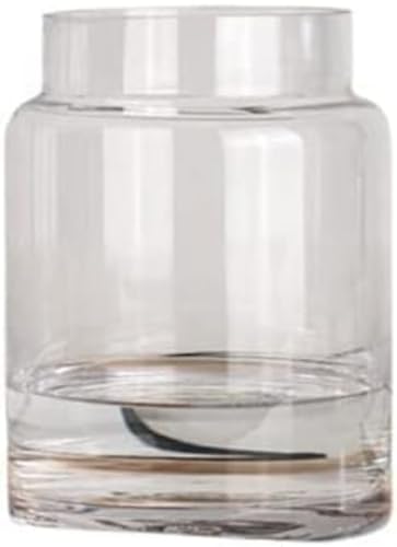 Zdaqian ガラス花瓶 花器 大きな透明植木鉢 水耕栽培 生花 造花 室内装飾 グレイフラワーベース ガラスボトル アレンジ インテリア 水栽培 生け花 造花 おしゃれ シンプル インテリア (A 透明,22.5CM)