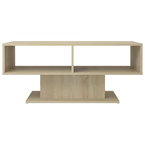 Table basse chêne Sonoma robuste pour ranger et travailler dans son salon
