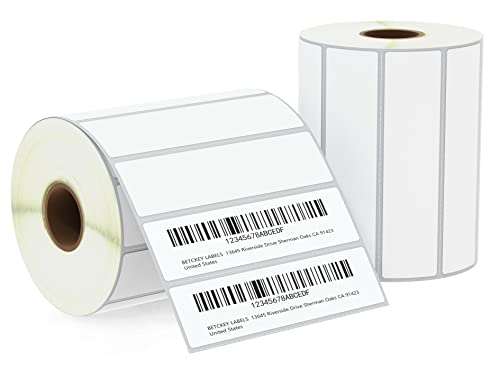 BETCKEY - 4" x 1" (102 mm x 25 mm) Thermal Labels, [2 Roll/2750 Labels]