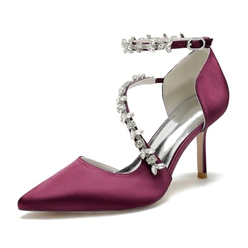 Chaussures de mariage de mariée femme à talon aiguille de 8.5cm en satin