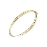 Lucchetta - Armreif Weißgold und Gelbgold 9 Karat (375) - Klein 17cm, Bicolor Gold-Armband 4.2gr