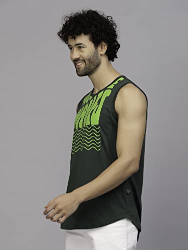 Image of RIGO Stylish Cotton Printed Vest for Men | Round Neck, Slim Fit, Sleeveless T-shirt Vest for Man | Casual Innerwear Sando for Men & Boys - Perfect for Workouts Gym, Vacations, and Beaches
