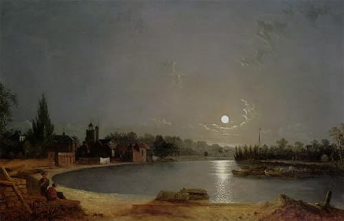La Tamise au clair de lune Twickenham Henry Pether poster graffiti pour déco chambre
