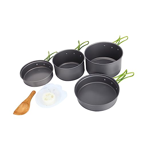 VINTORKY 1Set Outdoor Cooking Set Cookware for Camping Picnic and Hiking Non Stick Easy to Clean Lightweight Versatile Cooking Pot and Pan Kit for