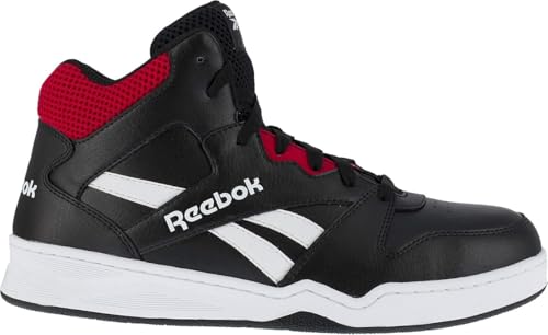 Image of Reebok Work Mens Bb4500 Slip Resistant Composite Toe Work Safety Shoes Casual - Grey (Black /Red, US Footwear Size System, Adult, Men, Numeric, Medium, 10)