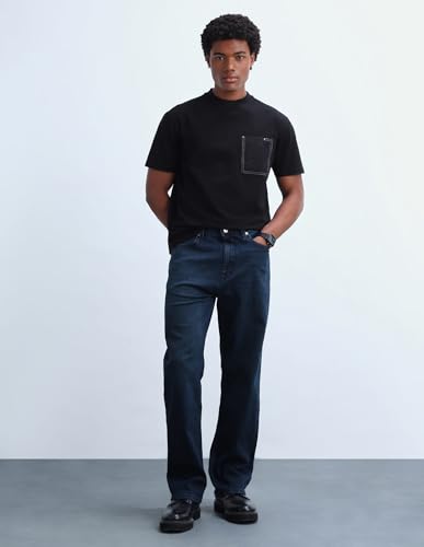 Image of Flying Machine Men's Loose Fit Jeans| Solid | Mid Rise | Stretchable | Jeans for Man