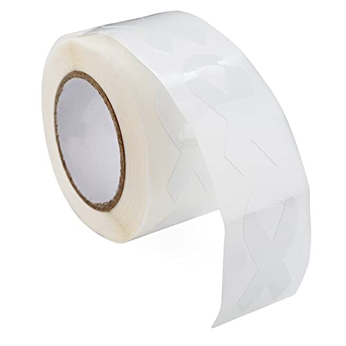 Small White Ribbon Awareness Stickers For Bone Cancer, Lung Cancer, Adoption, Scoliosis, Blindness Awareness Events - Perfect For Events, And Fundraising (1 Roll -250 Stickers) #TOP1