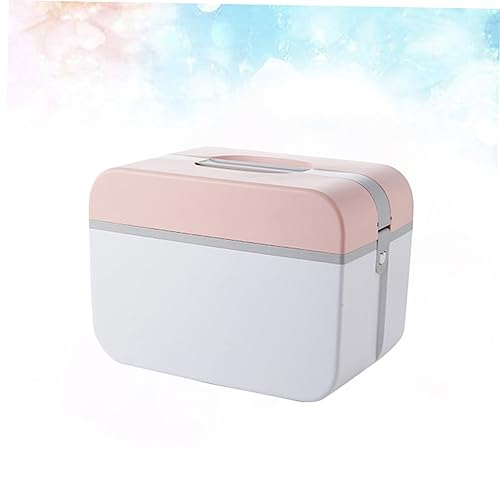 Boîte de rangement médicale plastique rose double couche moyenne - 7